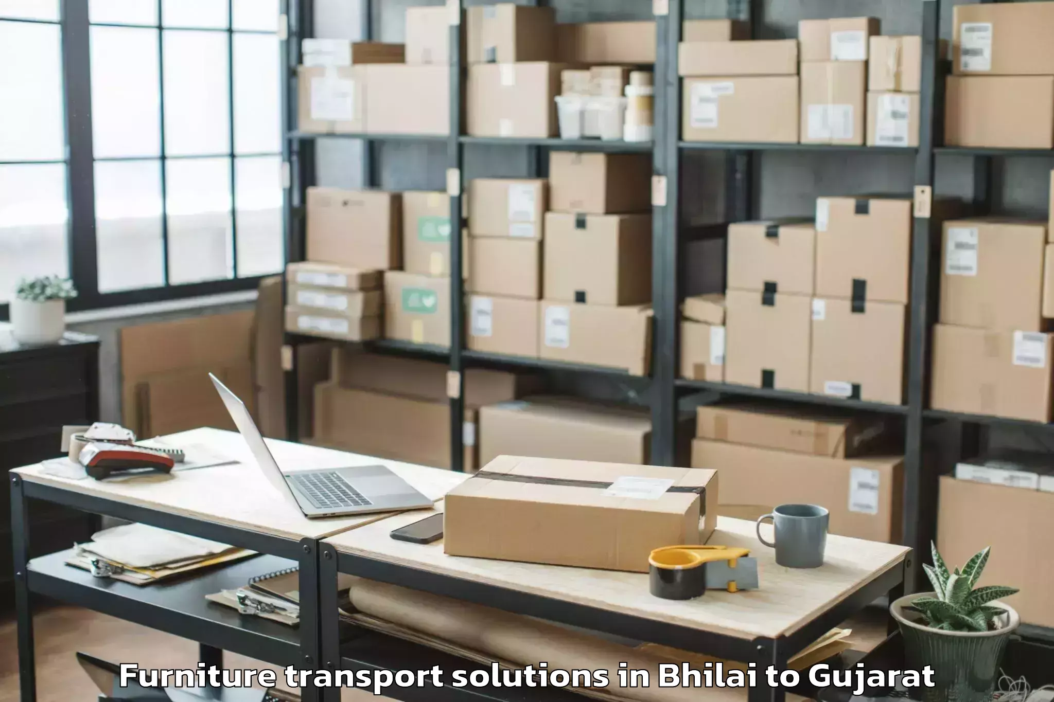 Reliable Bhilai to Valod Furniture Transport Solutions